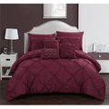 Chic Home Chic Home BCS10414-US Queen Size Zita Comforter Bed Set; Burgundy - 10 Piece BCS10414-US